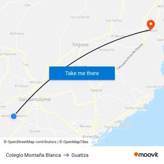 Colegio Montaña Blanca to Guatiza map