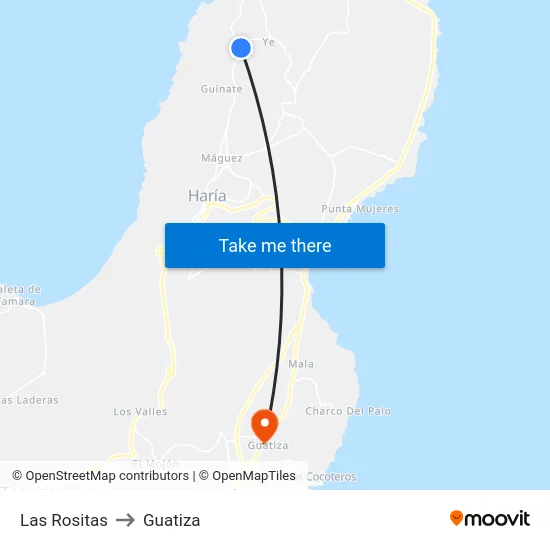 Las Rositas to Guatiza map