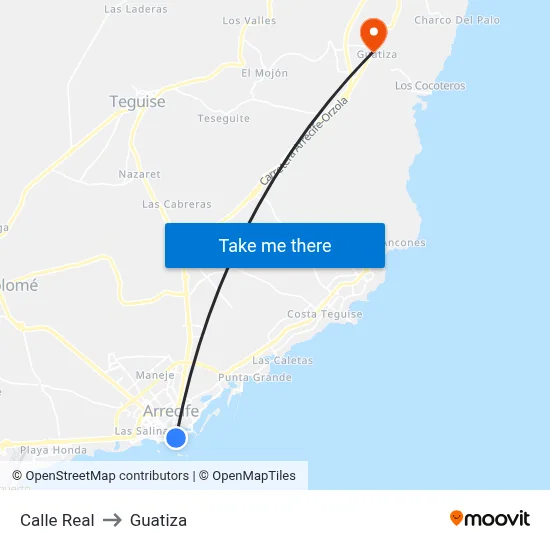 Calle Real to Guatiza map