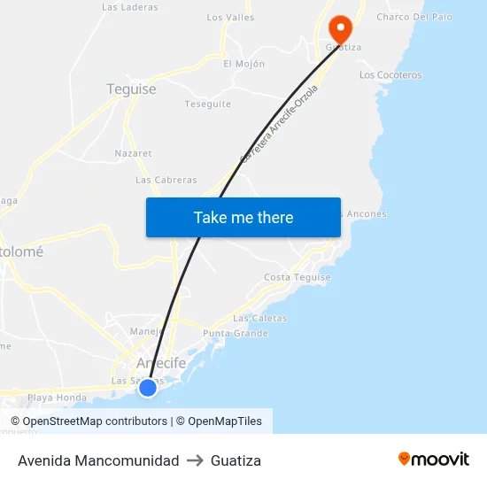 Avenida Mancomunidad to Guatiza map