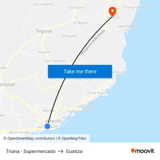 Triana - Supermercado to Guatiza map