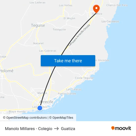 Manolo Millares - Colegio to Guatiza map