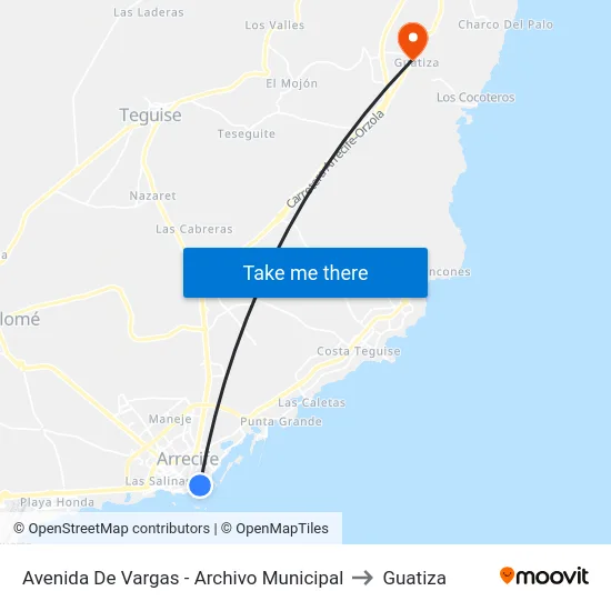 Avenida De Vargas - Archivo Municipal to Guatiza map