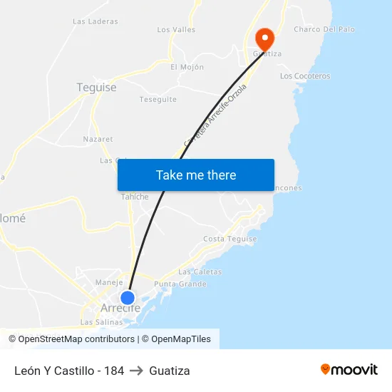 León Y Castillo - 184 to Guatiza map