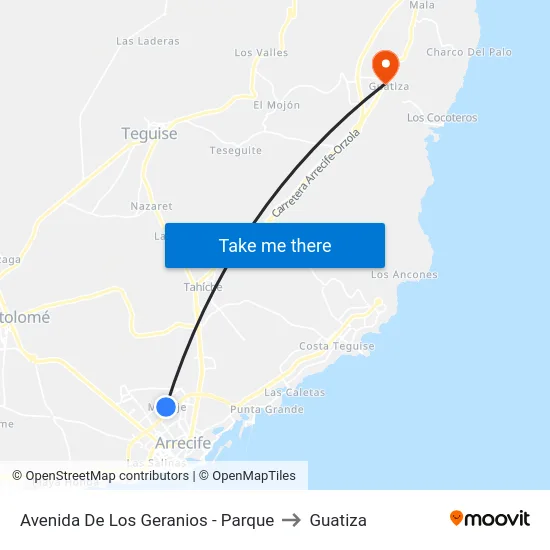 Avenida De Los Geranios - Parque to Guatiza map