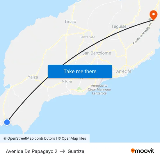 Avenida De Papagayo 2 to Guatiza map
