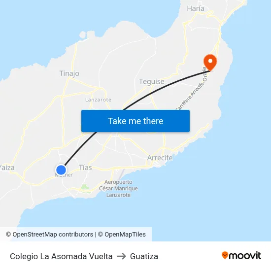Colegio La Asomada Vuelta to Guatiza map