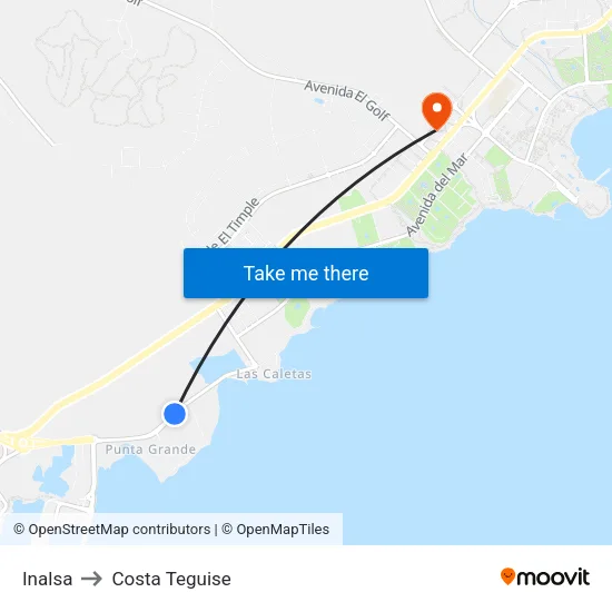 Inalsa to Costa Teguise map