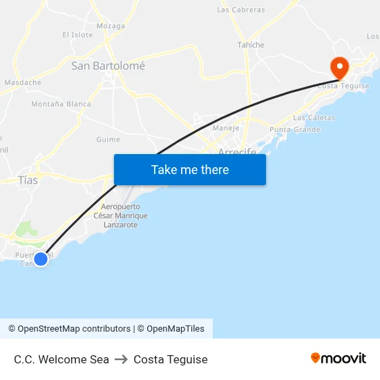 C.C. Welcome Sea to Costa Teguise map