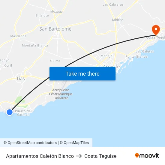 Apartamentos Caletón Blanco to Costa Teguise map