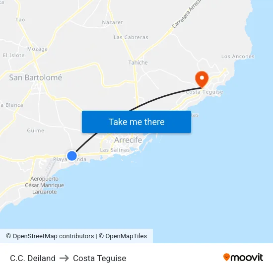 C.C. Deiland to Costa Teguise map