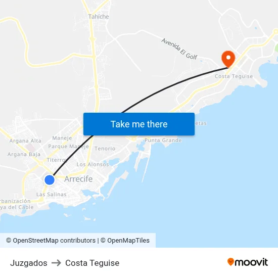 Juzgados to Costa Teguise map
