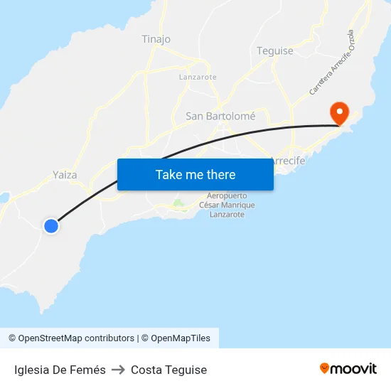 Iglesia De Femés to Costa Teguise map