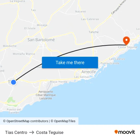 Tías Centro to Costa Teguise map