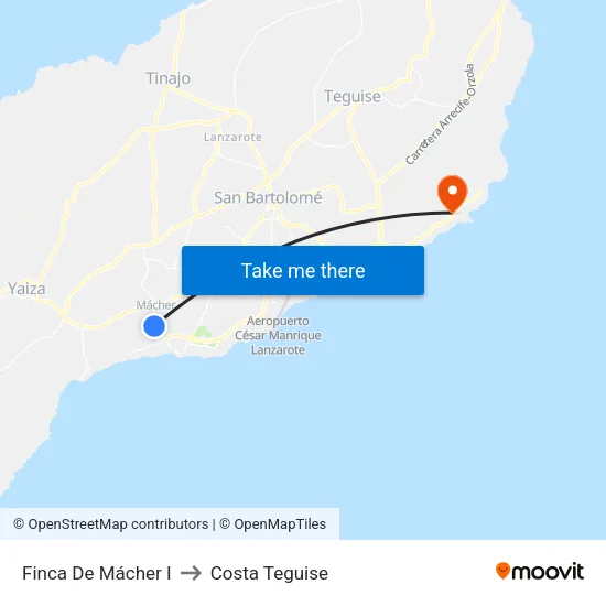 Finca De Mácher I to Costa Teguise map