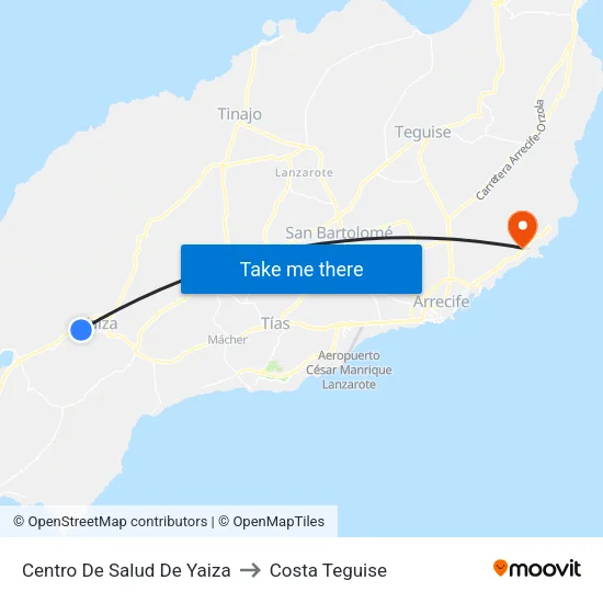 Centro De Salud De Yaiza to Costa Teguise map