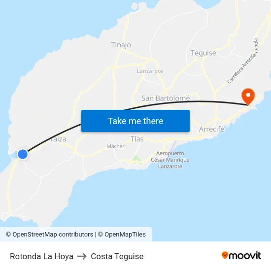 Rotonda La Hoya to Costa Teguise map
