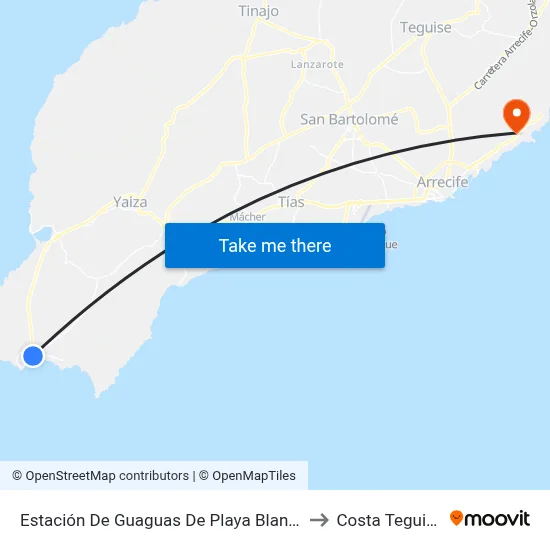 Estación De Guaguas De Playa Blanca to Costa Teguise map