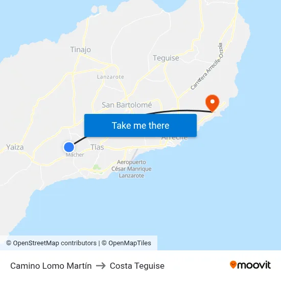 Camino Lomo Martín to Costa Teguise map