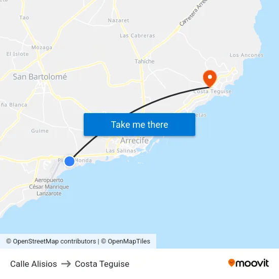 Calle Alisios to Costa Teguise map