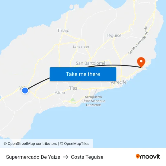 Supermercado De Yaiza to Costa Teguise map