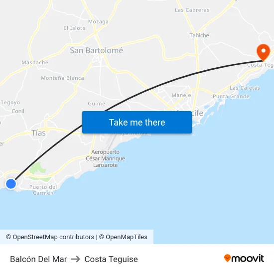 Balcón Del Mar to Costa Teguise map