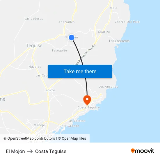 El Mojón to Costa Teguise map