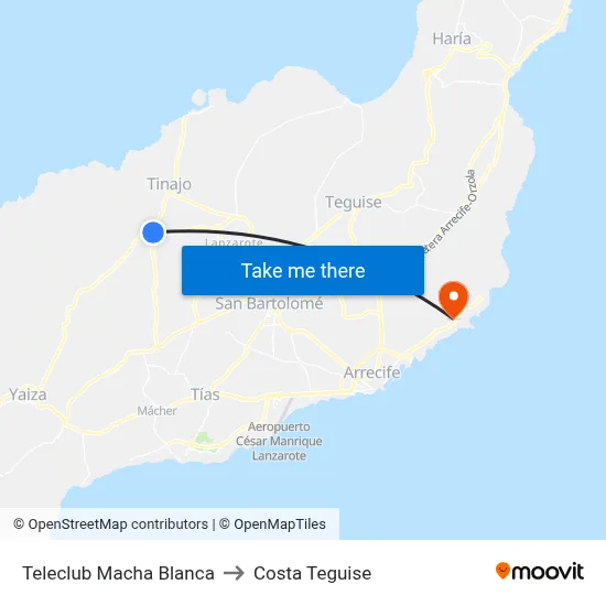 Teleclub Macha Blanca to Costa Teguise map