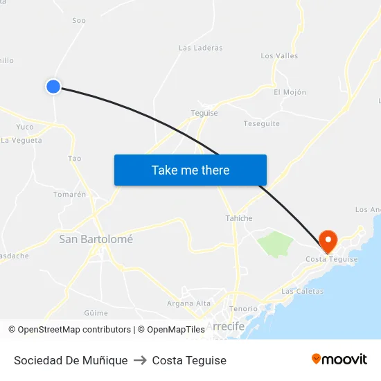 Sociedad De Muñique to Costa Teguise map
