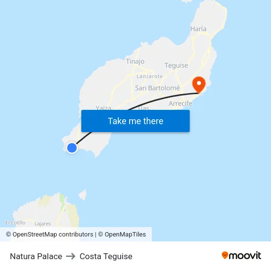 Natura Palace to Costa Teguise map