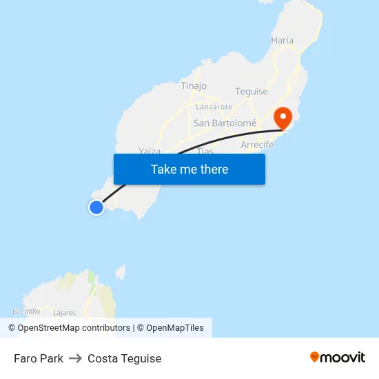 Faro Park to Costa Teguise map