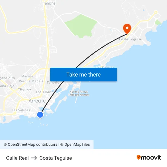 Calle Real to Costa Teguise map