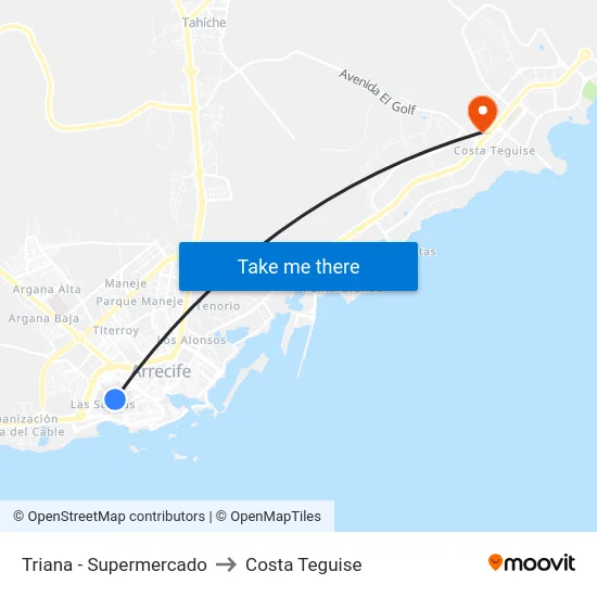 Triana - Supermercado to Costa Teguise map