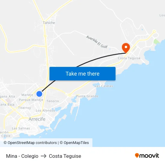 Mina - Colegio to Costa Teguise map