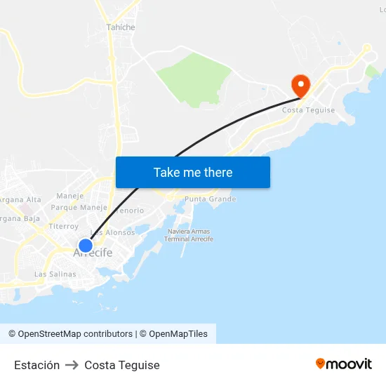 Estación to Costa Teguise map