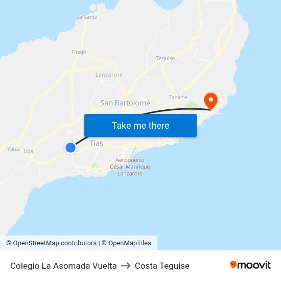 Colegio La Asomada Vuelta to Costa Teguise map