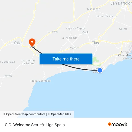 C.C. Welcome Sea to Uga Spain map