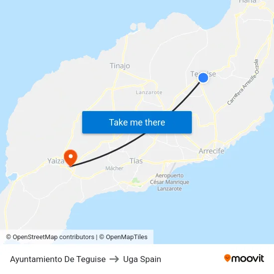 Ayuntamiento De Teguise to Uga Spain map