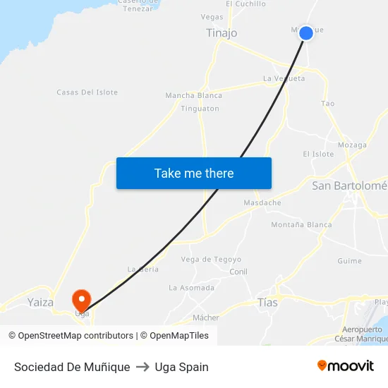 Sociedad De Muñique to Uga Spain map