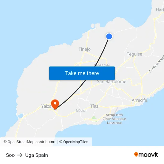 Soo to Uga Spain map