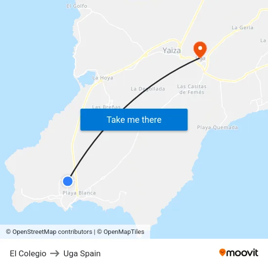El Colegio to Uga Spain map