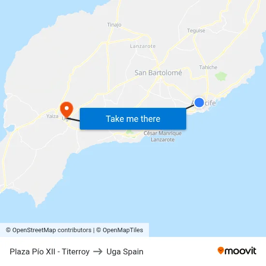 Plaza Pío XII - Titerroy to Uga Spain map