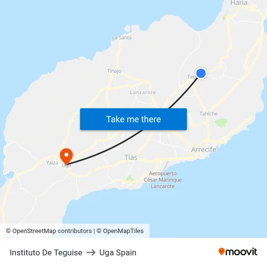 Instituto De Teguise to Uga Spain map