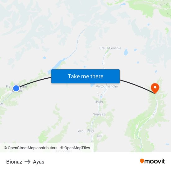 Bionaz to Ayas map