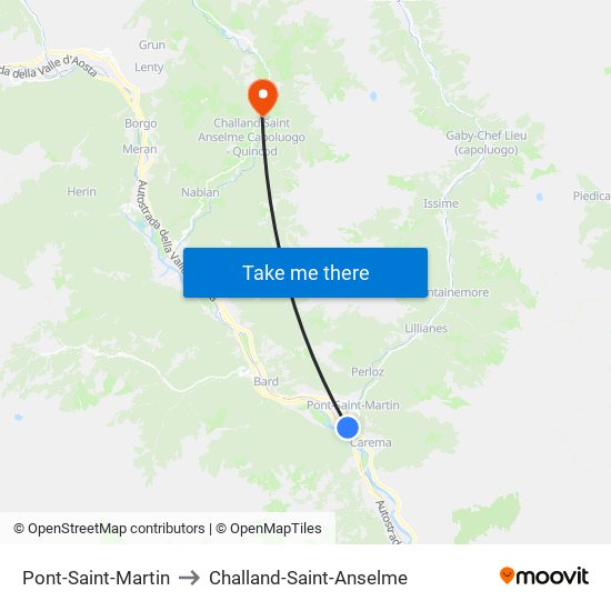 Pont-Saint-Martin to Challand-Saint-Anselme map