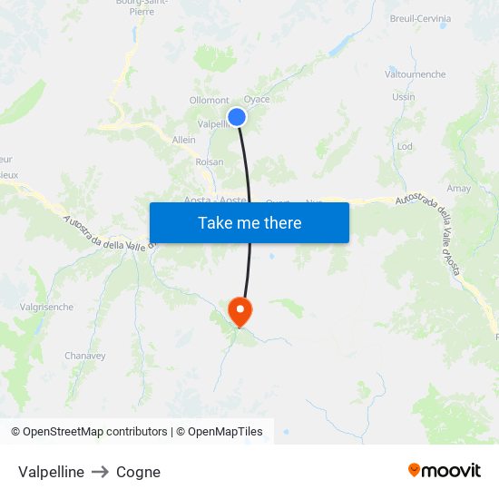 Valpelline to Cogne map