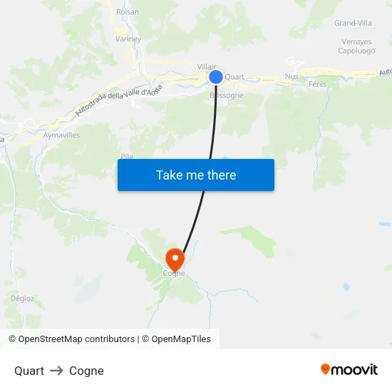 Quart to Cogne map