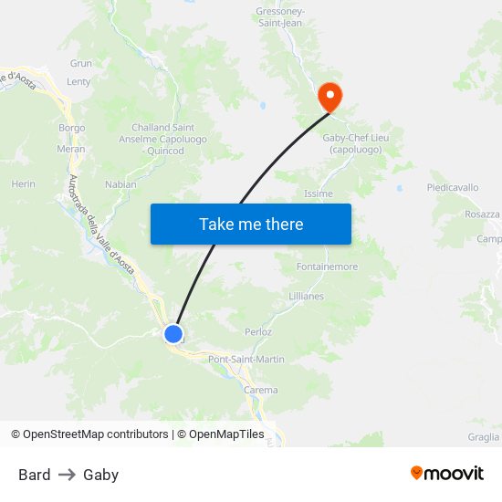 Bard to Gaby map