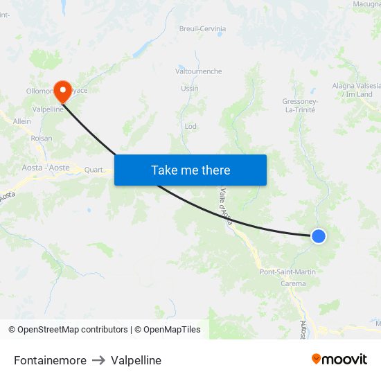 Fontainemore to Valpelline map