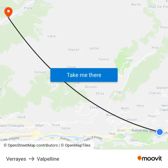 Verrayes to Valpelline map
